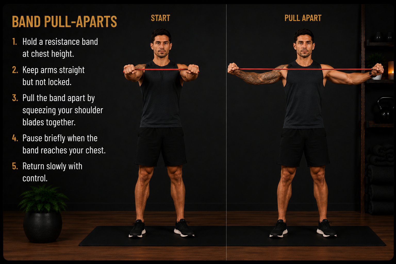 Male demonstrating band pull-apart